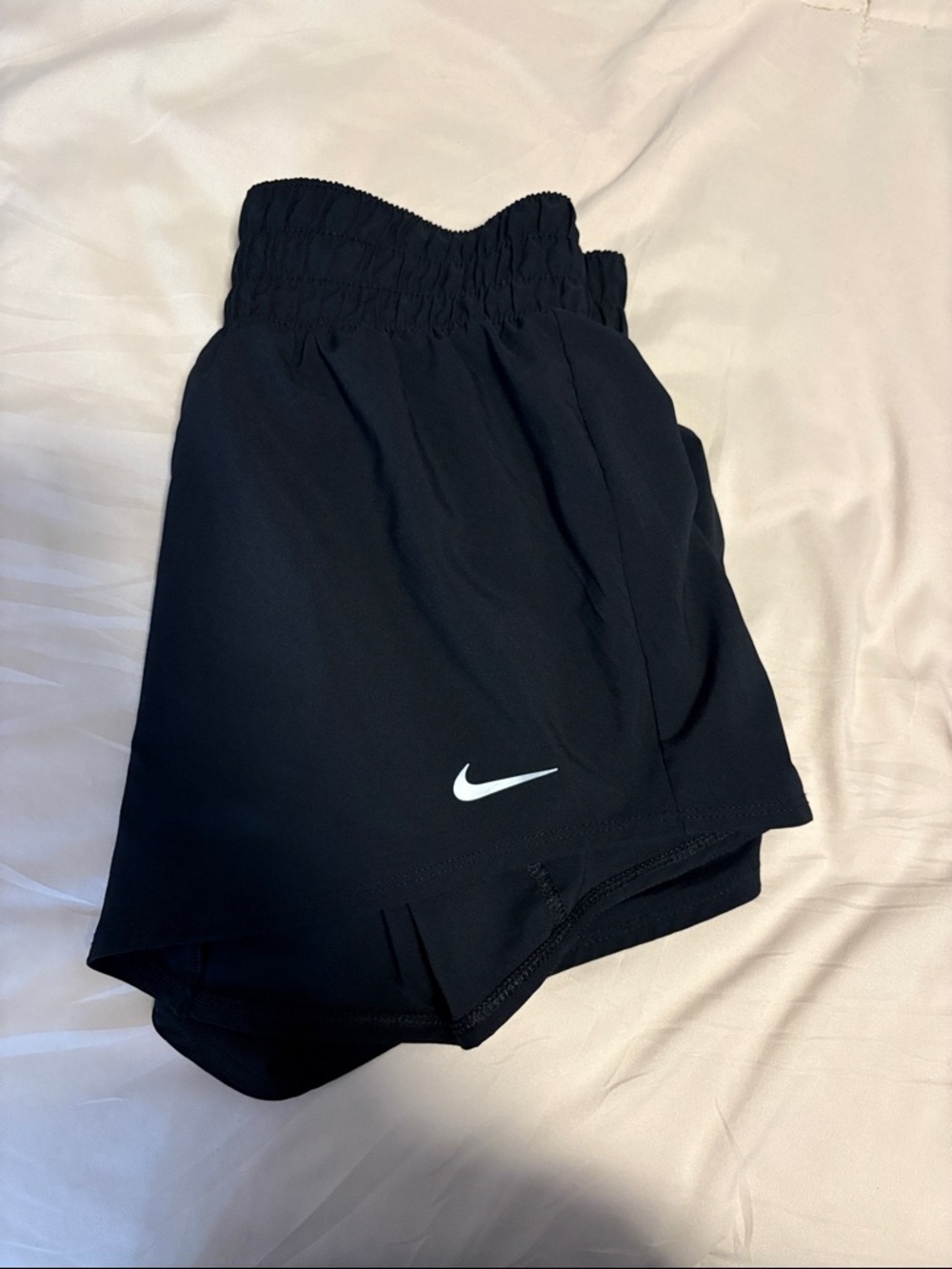 Nike Black Athletic Shorts with White Swoosh